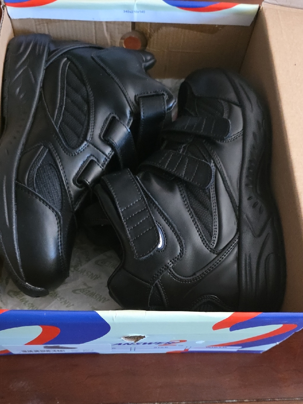 Men's Athletic Sneakers - Black Velcro Comfort